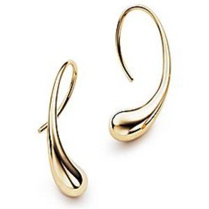 Tiffany & Co. 18K Gold Teardrop Hoop Earrings